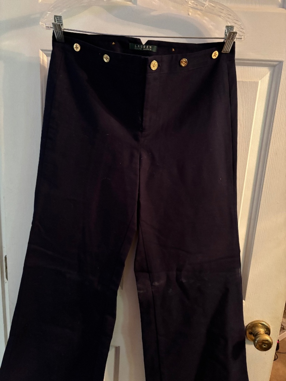 Lauren Ralph Lauren Blue Dress Pants w/Gold Buttons at Waist Size 6